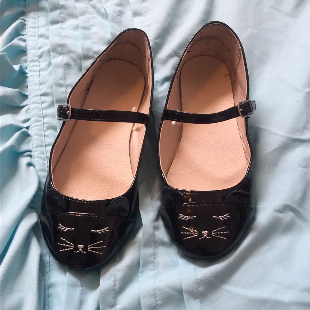 The Children's Place Black Cat Face Dress Shoes